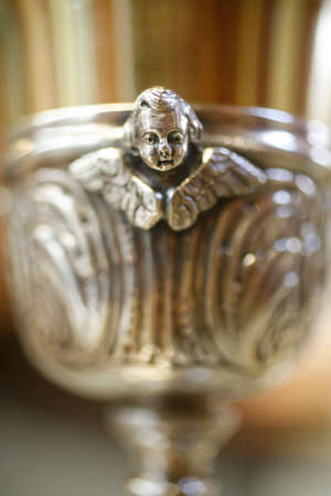 Angel we have chalice. Closeup. France.の写真素材