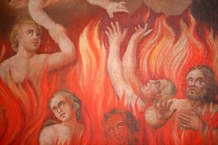 Hell painting in Saint-Nicolas de V
