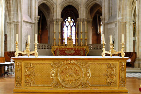 Main altar in Saint-Louis cathedral. France.のeditorial素材