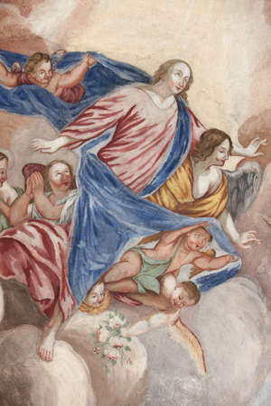 Our Lady of Assumption church. Mary's assumption. France.のeditorial素材