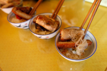 Tu An Buddhist temple. Vegetarian offerings. France.