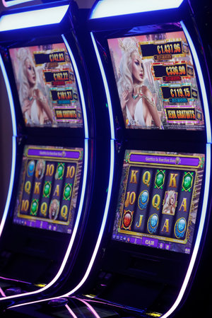 Slot machines in a casino. France.
