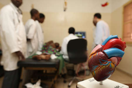 Child in hospital in Bamako. Cardiology. mali.のeditorial素材