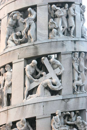 Milano monumental cemetery. Way of the cross. Italy.のeditorial素材