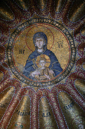Church of St. Savior of Chora. The virgin and Jesus. Turquey.のeditorial素材