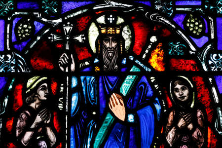 The American church in Paris. Stained glass window. Saint Vladimir. France.のeditorial素材