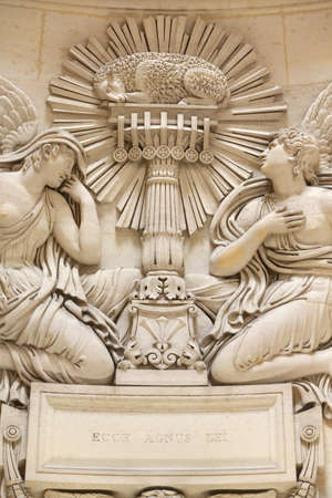 Expiatory chapel. Agnus Dei. Roman catholic church. France.のeditorial素材