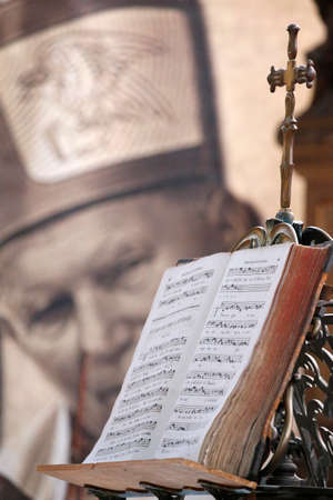 St. Catherine church. Liturgical book antiphonal. Roman Catholic church. France.のeditorial素材