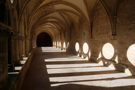 The Cistercian abbey of Noirlac. The cloister. France.のeditorial素材