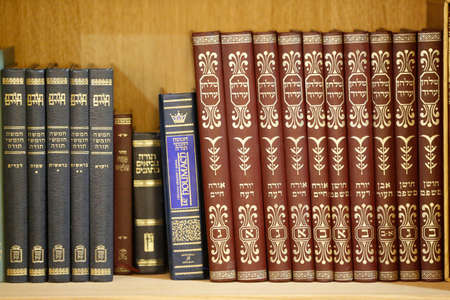 Liturgical books in a Synagogue. France.のeditorial素材