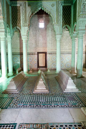 The Saadian tombs. Cemetery. Marrakech. Morocco.のeditorial素材