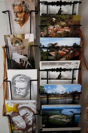 Albert Schwietzer French theologian, philosopher, missionary physician and music scholar (1875 - 1965). Postcards at the museum.のeditorial素材