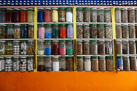 Traditional cures at a local apothecary's shop. Marrakesh. Morocco.