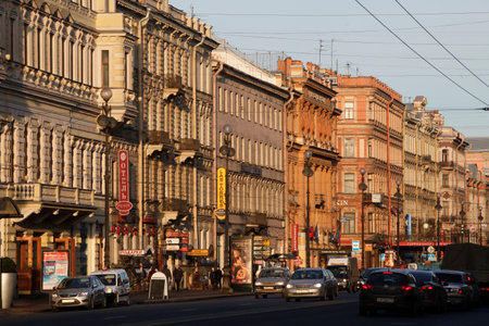 Nevsky Prospekt, the main avenue of St Petersburg. Saint Petersburg. Russia.のeditorial素材