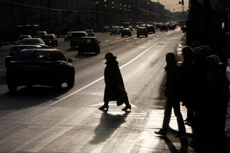 Nevsky Prospekt, the main avenue of St Petersburg. Pedestrians. Saint Petersburg. Russia.のeditorial素材