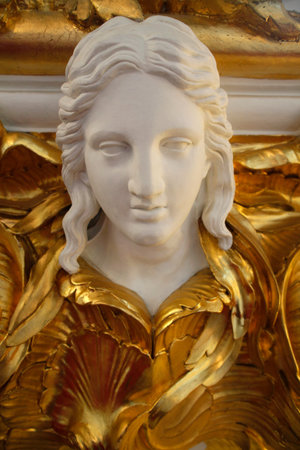 Hermitage Museum. Honor staircase. Statue. Saint Petersburg. Russia.