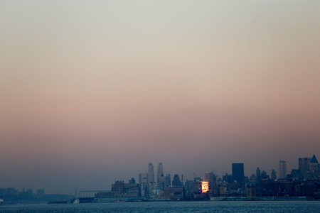Manhattan skyline from the Hudson River. United states of America.
