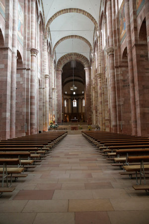 Imperial cathedral of Speyer. Central ship. Germany.のeditorial素材