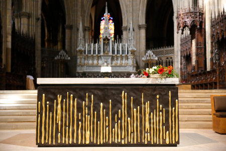 Metz Cathedral. Interior of the choir. Catholic church. France.
