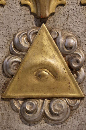 Eye of Providence or eye of God. Faith and spirituality. France.のeditorial素材