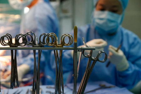Cardiology Hospital. Operating theater. Cardiac surgery. Ho Chi Minh City. Vietnam.のeditorial素材