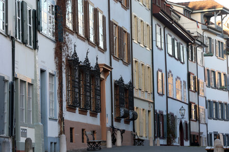 Houses at the old town. Basle. Switzerland.のeditorial素材