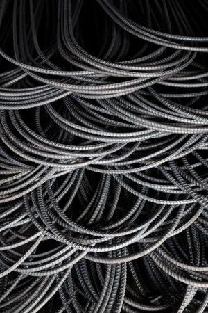 Steel rebar for concrete reinforcing construction building industry. Cai Be. Vietnam.のeditorial素材