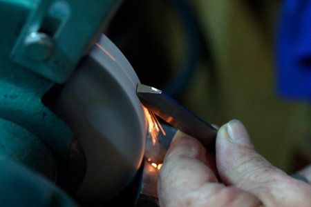 Man working on a wood lathe.