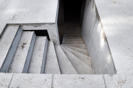 House under construction. Concrete stairs.のeditorial素材