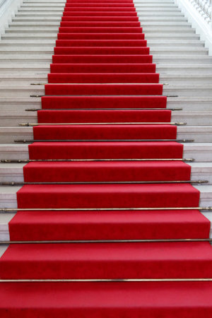 Museum of Art and History. Red Carpet Leading Up Stairs. Geneva. Switzerland.