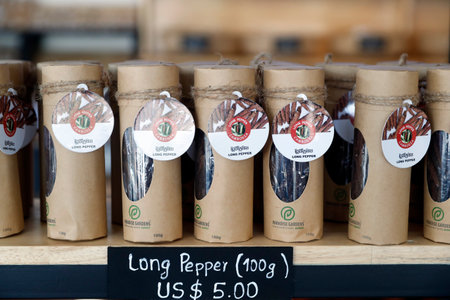 Paradise Gardens. Various kampot pepper for sale. Cambodia.のeditorial素材