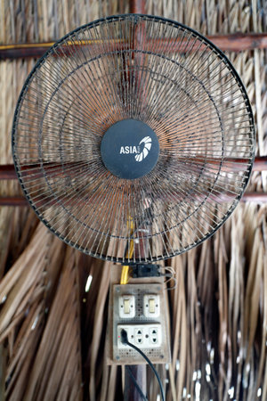 Old fan in a traditional house. Can Tho. Vietnam.のeditorial素材