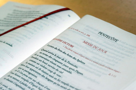Catholic mass. Sunday lectionary. Passy. France.