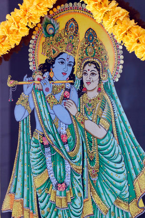 Sri Thenday Yutthapani Temple. Krishna and Radha.のeditorial素材
