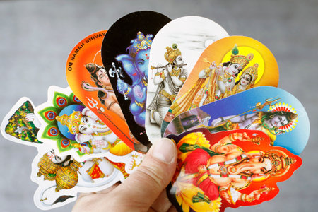 Hindu god pictures. Ganesh, Krishna, Radha, Shiva.のeditorial素材
