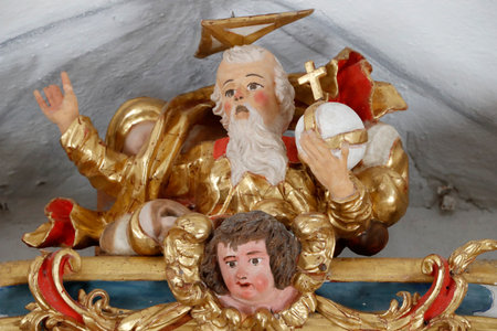The baroque catholic chapel of the Chattrix. God. Saint Nicholas of Veroce. France.のeditorial素材