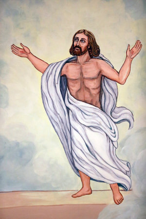Domancy church. Resurrection of Christ. France.のeditorial素材