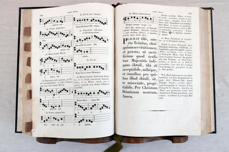 Old Traditional Latin Mass Missal. France.のeditorial素材