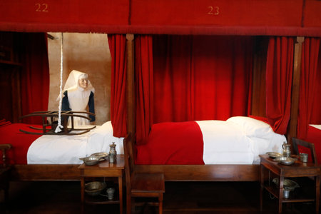 The Hospices de Beaune, hospital from 1443. Also called Hotel-Dieu. France.のeditorial素材