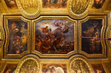 The name of Palace of Versailles hall dome murals in Paris France
