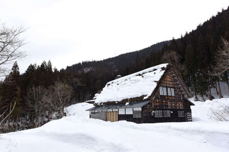 The Japanese toga winter house.のeditorial素材