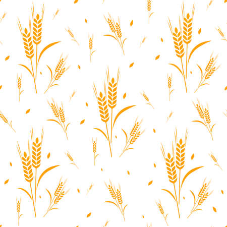 Pattern wheat grain harvestのイラスト素材