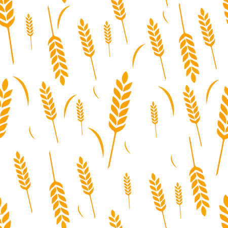 Pattern wheat grain harvestのイラスト素材