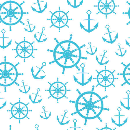anchor helm isolated background patternのイラスト素材
