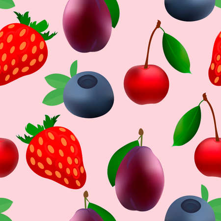 fruit icon power patternのイラスト素材