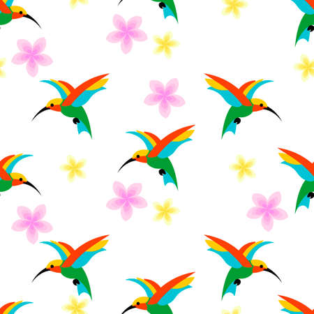 Hummingbird on a white background. vector illustrationのイラスト素材
