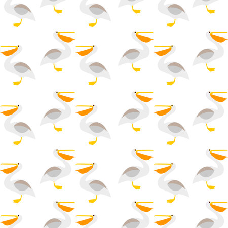 Pelican on a white background. vector illustrationのイラスト素材