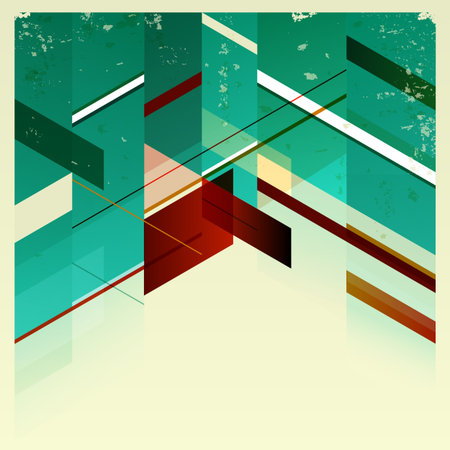 Abstract Retro Geometric Background のイラスト素材
