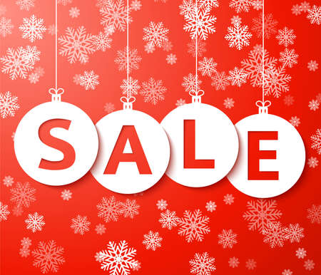 Christmas sale balls with snowflake Vector  のイラスト素材