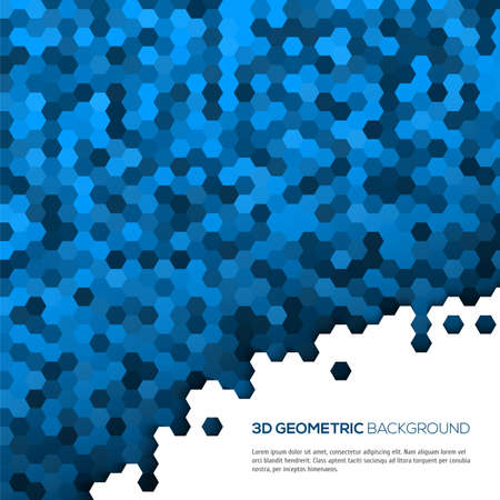 3D Blue geometric background with polygons. Vector illustration for your designのイラスト素材